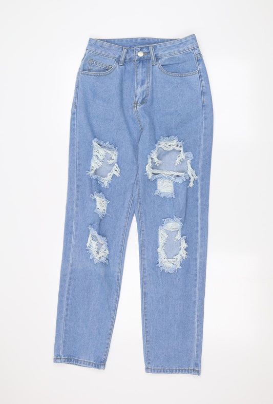 SHEIN Womens Blue Denim Straight Jeans Size S L25 in