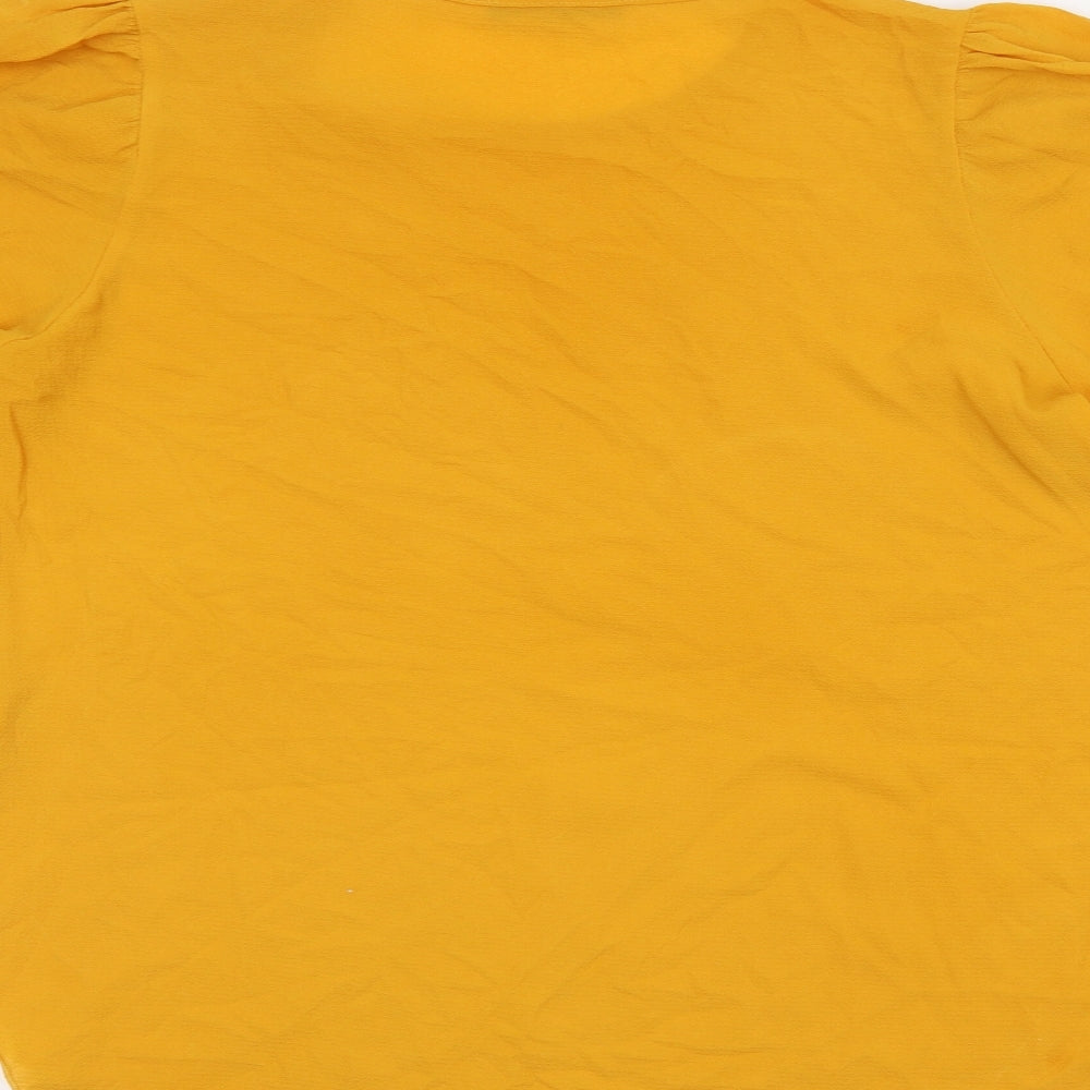 Womens UK Size 12 Quiz Yellow Basic Blouse
