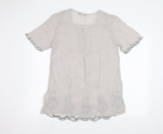 Womens UK Size M JUST ELEGANCE Grey Basic T-Shirt