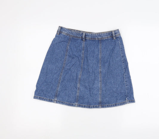 H&M Womens Blue  Denim A-Line Skirt Size 10