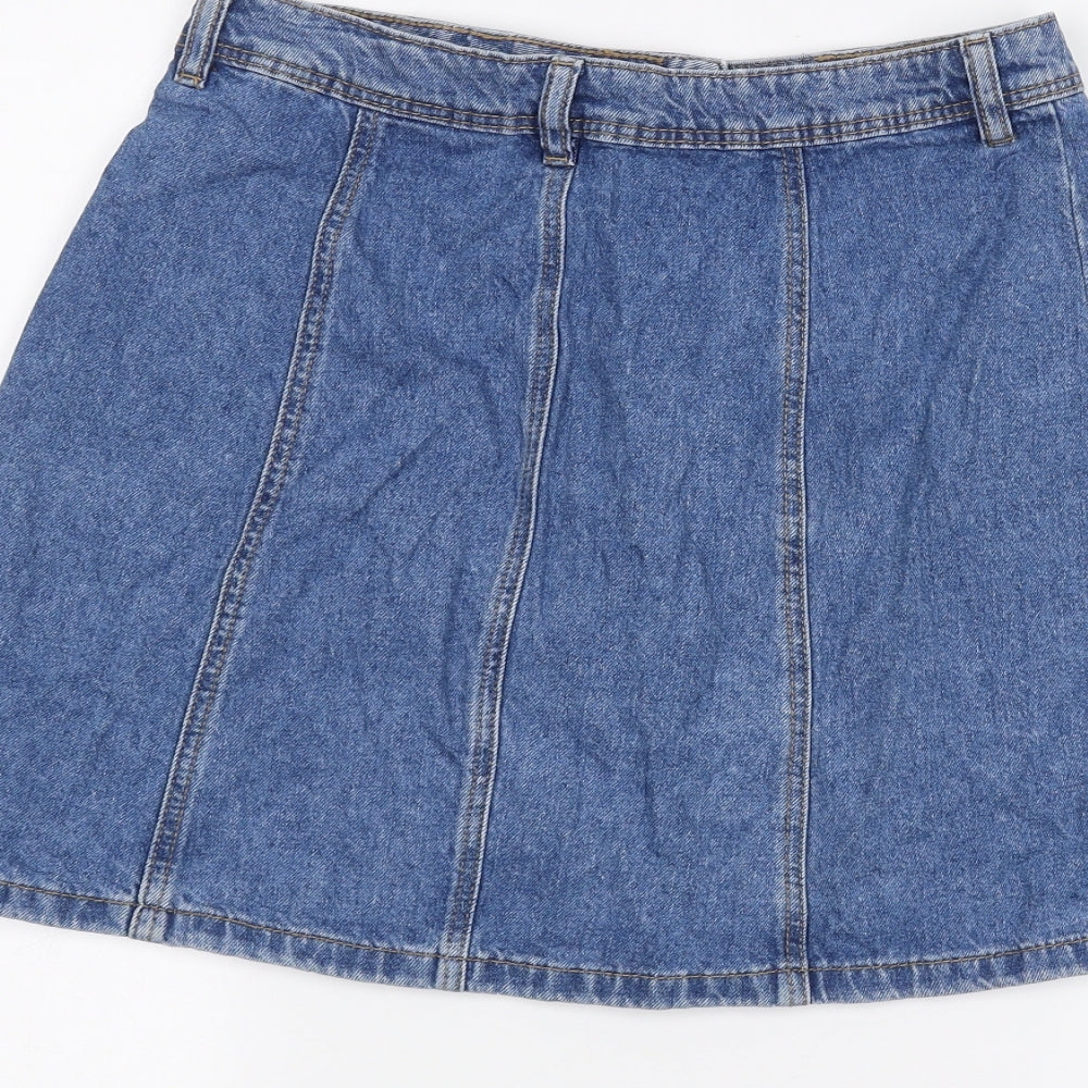 H&M Womens Blue Denim A-Line Skirt Size 10
