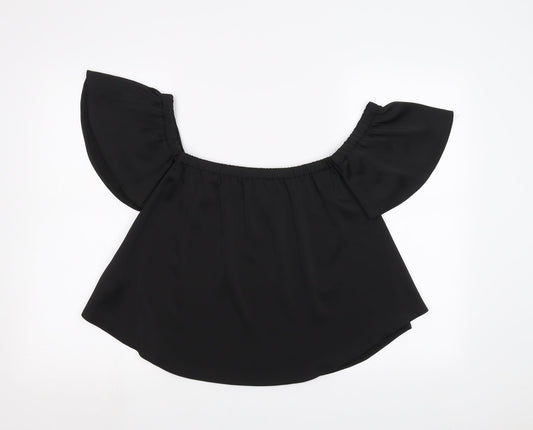 Womens UK Size 6 New Look Black Basic T-Shirt