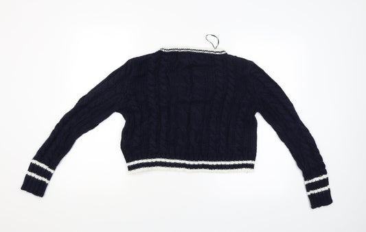 Womens UK Size S QED London Blue Pullover Jumper