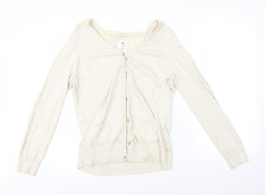 Womens UK Size 16 Preworn Beige Cardigan Jumper