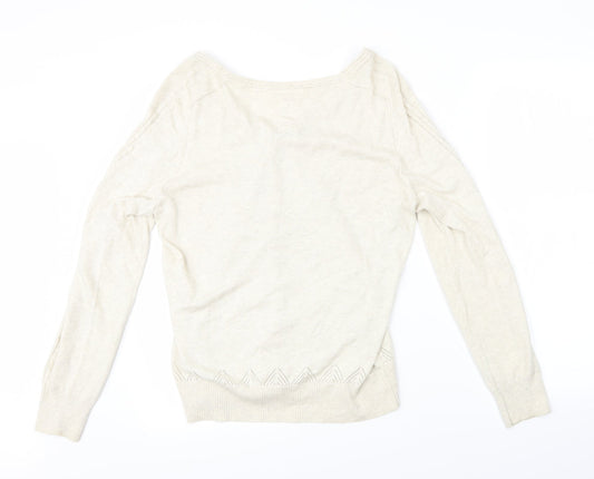 Womens UK Size 16 Preworn Beige Cardigan Jumper