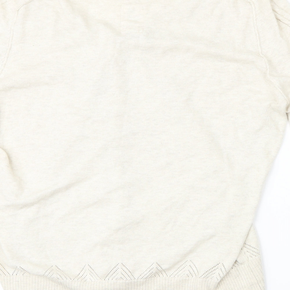 Womens UK Size 16 Preworn Beige Cardigan Jumper