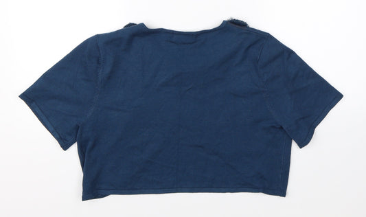 Nightingales Girls Blue Cardigan Jumper Size 14 Years