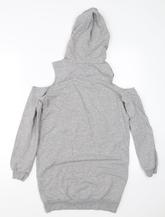 Select Girls Grey Pullover Hoodie Size 12-13 Years - open shoulders