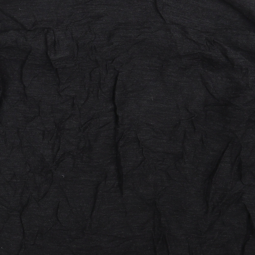 Mens UK Size M Never More Black Button-Up Long Sleeve Casual Shirt