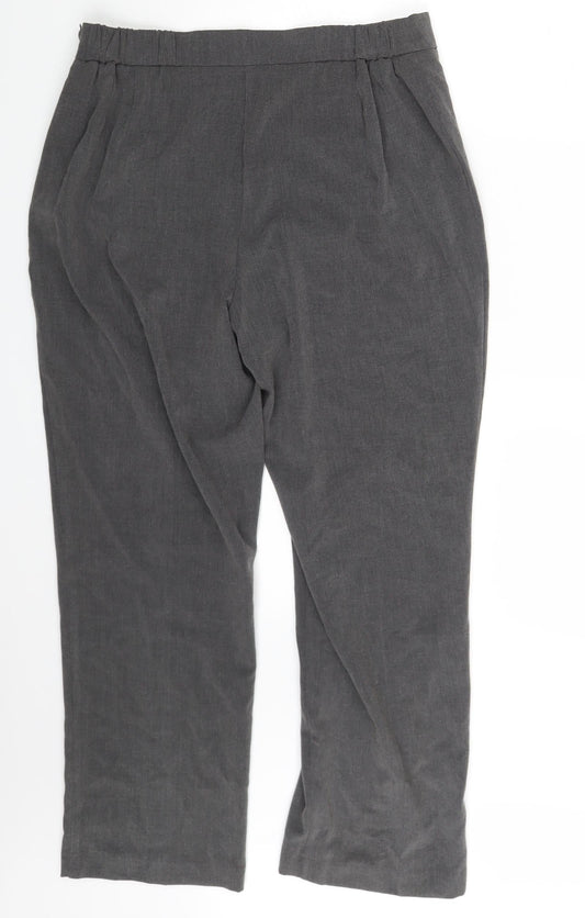 Womens UK Size 16 Isle Regular Fit Dress Pants Grey Trousers