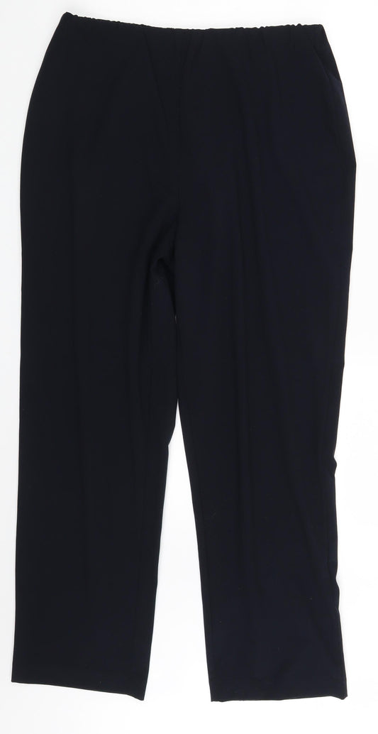 Womens UK Size 14 Isle Regular Fit Dress Pants Blue Trousers