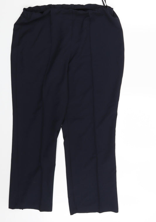 Womens UK Size 16 Straight LeG Regular Fit Dress Pants Blue Trousers