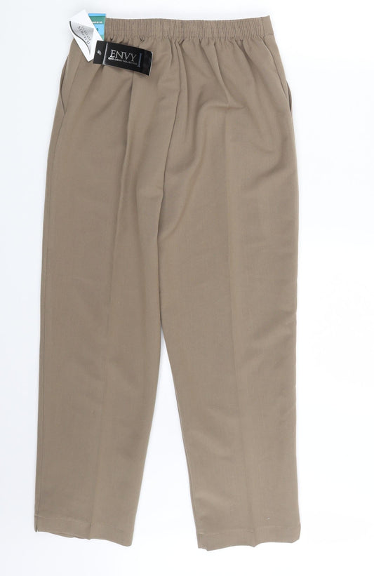 Envy Womens Beige Dress Pants Trousers Size 14 L23 in