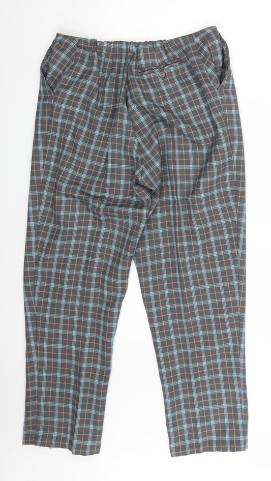 Womens UK Size One Size Preworn Regular Fit Dress Pants Grey Trousers