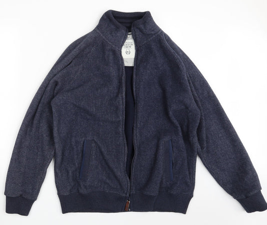 Mens UK Size M Boston Crew Blue Full Zip Jumper