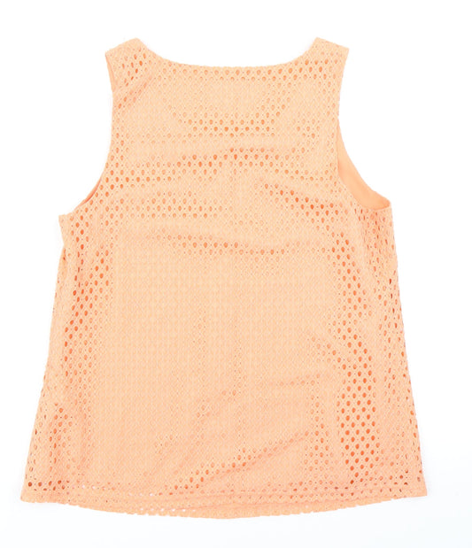 Womens UK Size 12 Apricot Orange Basic Tank