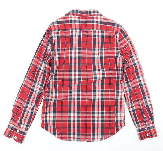 Superdry Mens Red Plaid Button-Up Size M
