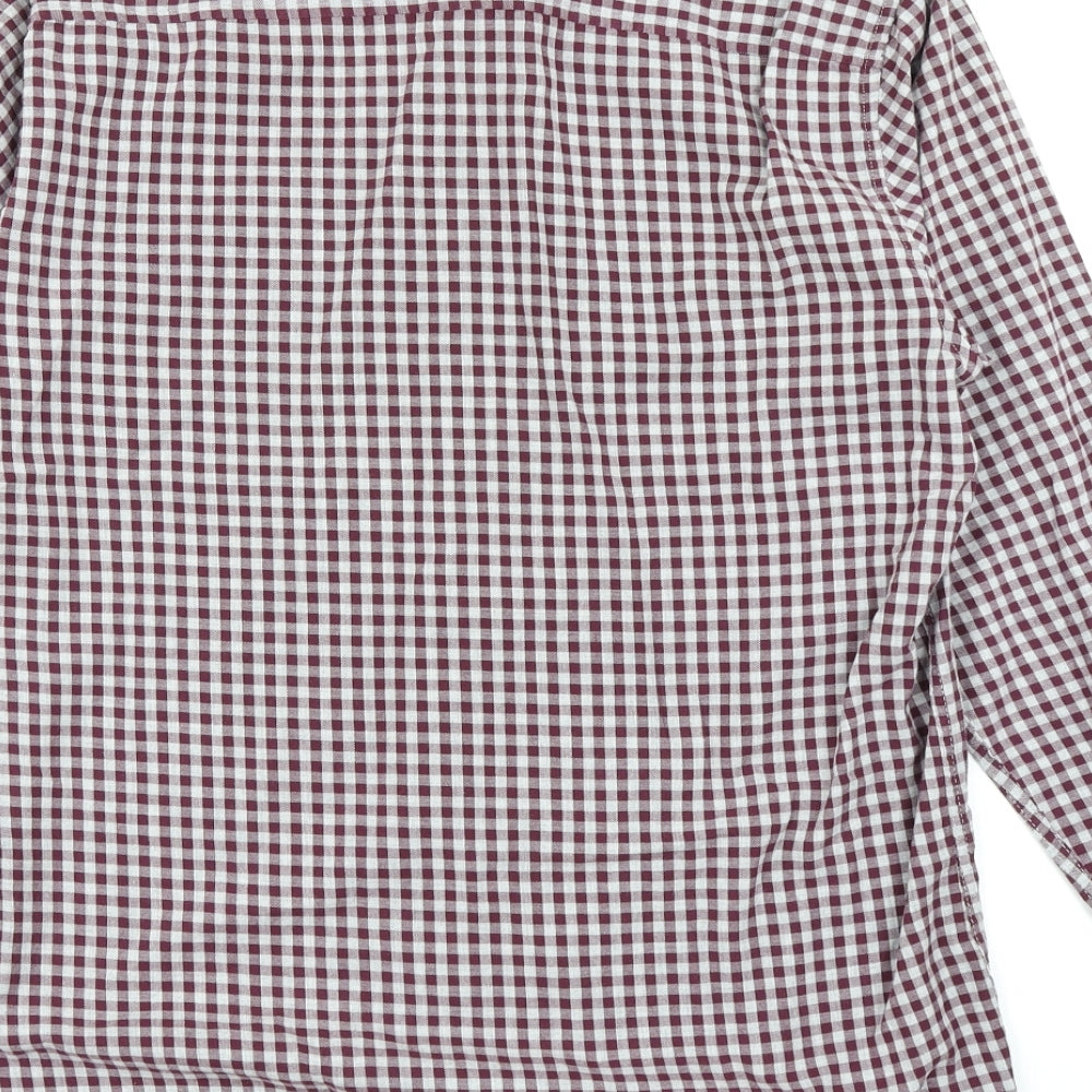 F&F Mens Red Check Button-Up Size M