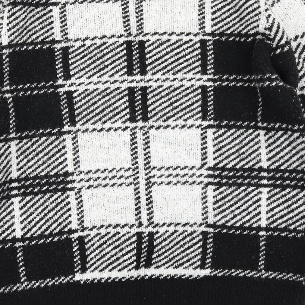Pep & Co Womens Black Check Pullover Jumper Size L