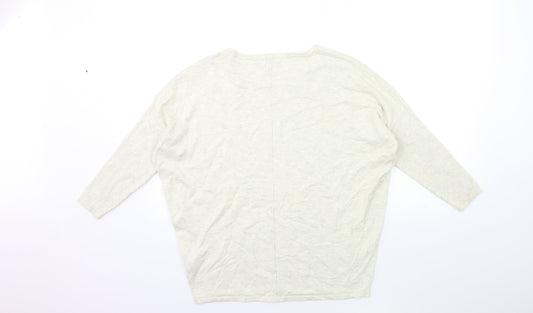 Saint Tropez Clothing Womens Beige Knit Pullover Jumper