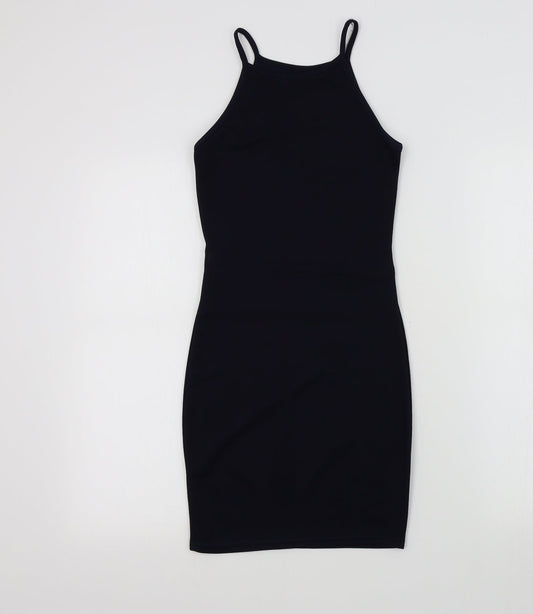 PRETTYLITTLETHING Womens Blue Colourblock A-Line Size 6