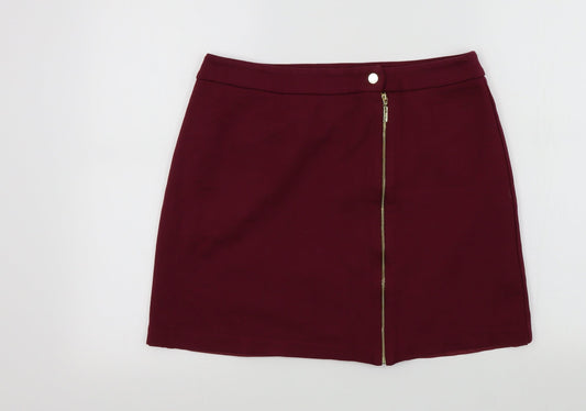 M&S Womens Purple   A-Line Skirt Size 12