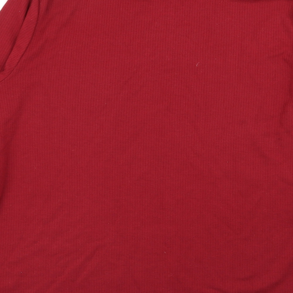 tradition Womens Red Basic T-Shirt Size 12