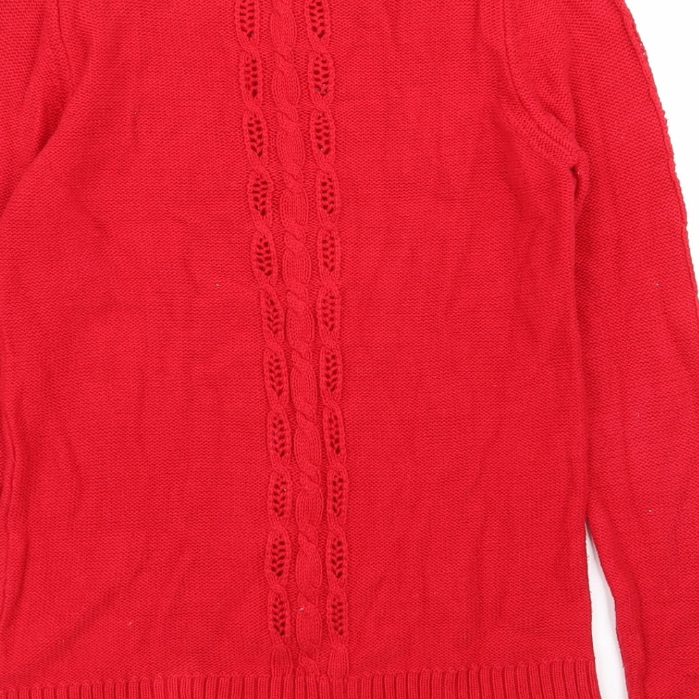 Womens UK Size S Mango Red Pullover Jumper