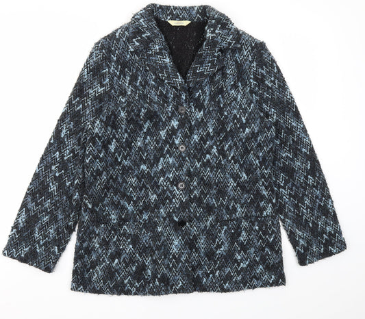 Womens UK Size 14 Classics Blue Overcoat