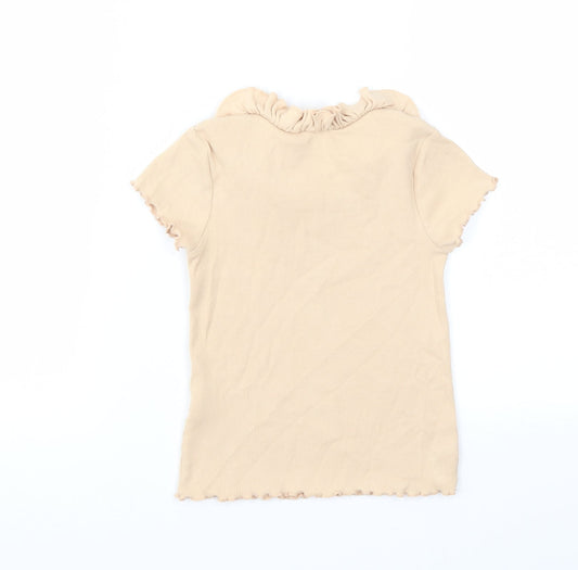 George Girls Beige Basic T-Shirt Size 4-5 Years