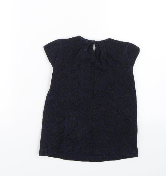 Zara Girls Blue Floral T-Shirt Dress Size 3-4 Years