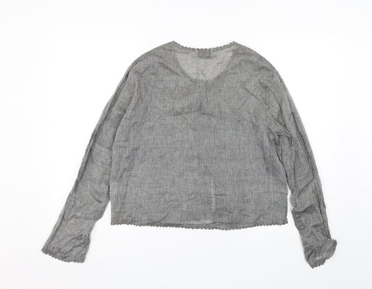 Womens UK Size 14 Wallis Grey Basic Button-Up