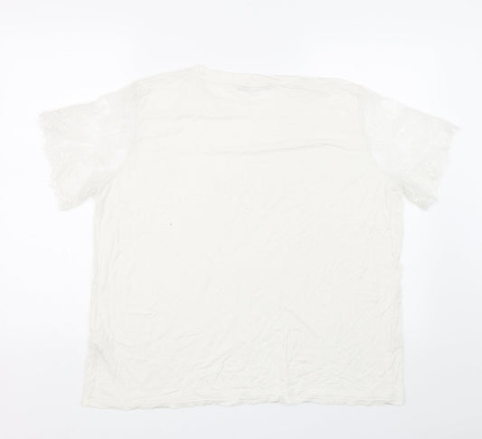 Boohoo Womens White Basic T-Shirt Size 20