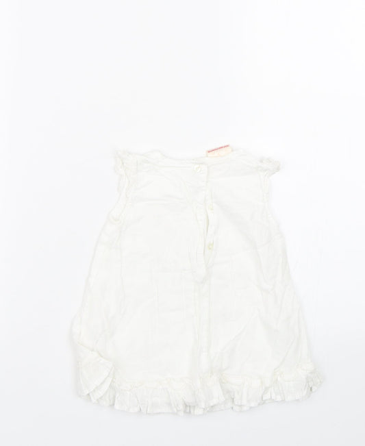 morris mouse Baby White Floral T-Shirt Dress Size 3-6 Months
