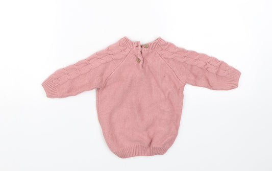 NEXT Girls Pink Knit Pullover Jumper Size 3-6 Months