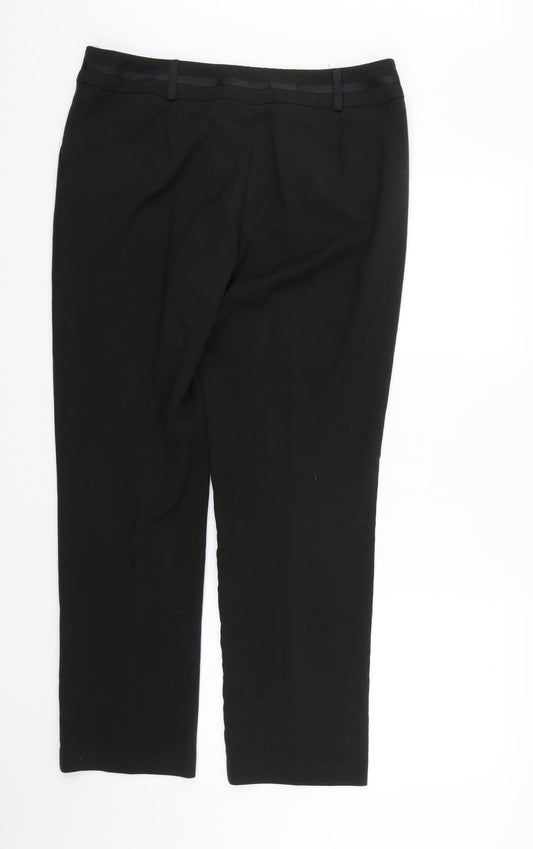 Womens UK Size 14 BHS Regular Fit Black Trousers