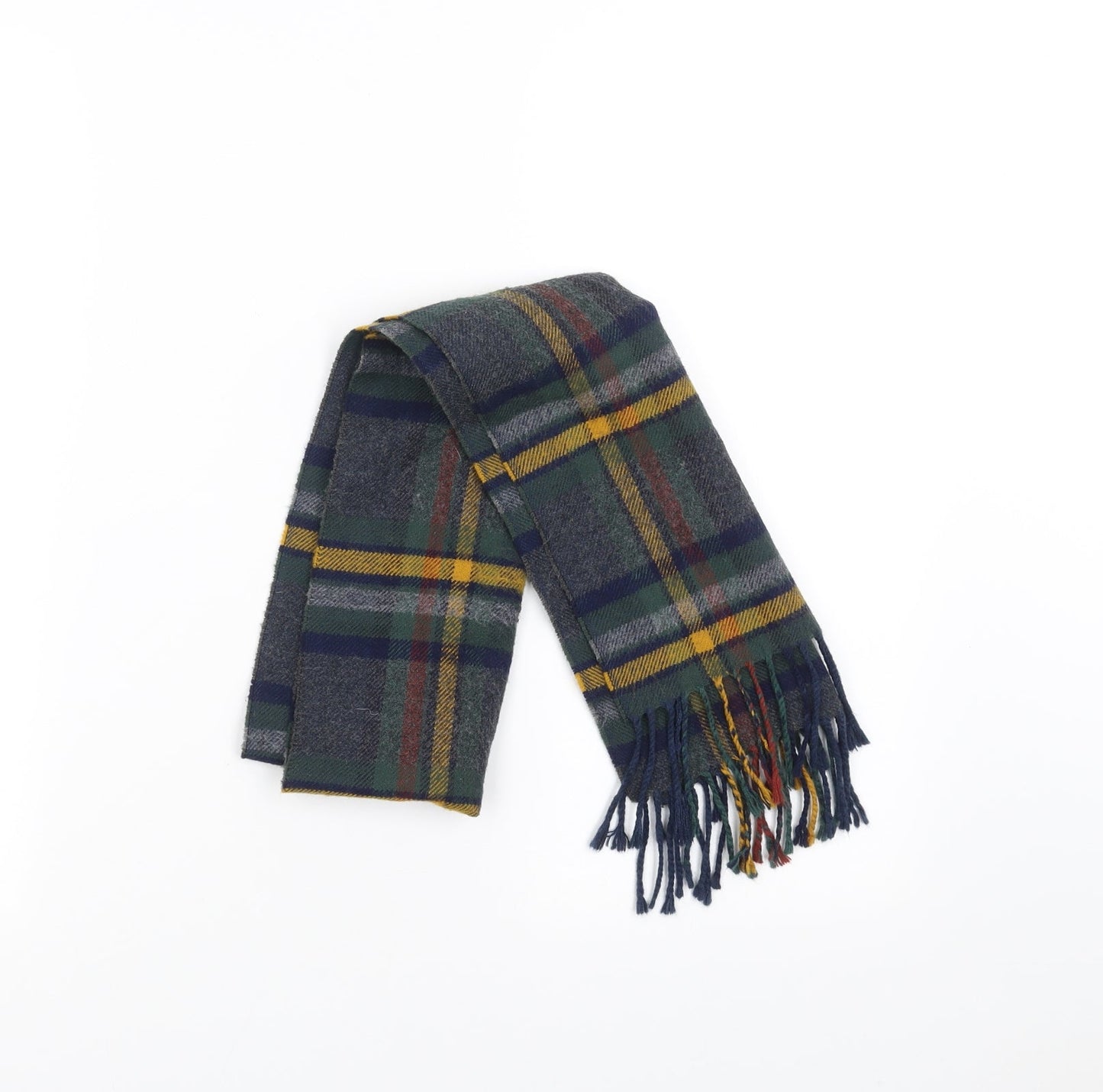 Preworn Unisex Green Plaid Scarf