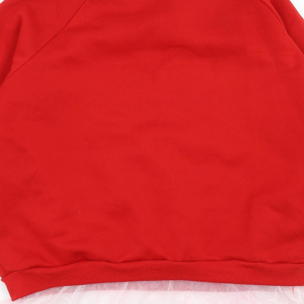 Preworn Womens Red Pullover Sweatshirt Size XL - Lace Detail