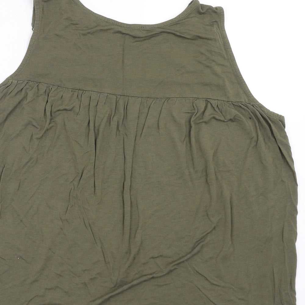 Primark Womens Green Basic Blouse Size 14 - floral lace detail