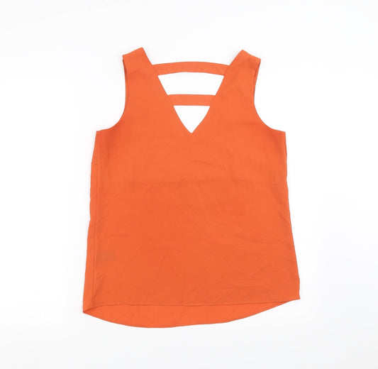 TU Womens Orange Basic Blouse Size 8
