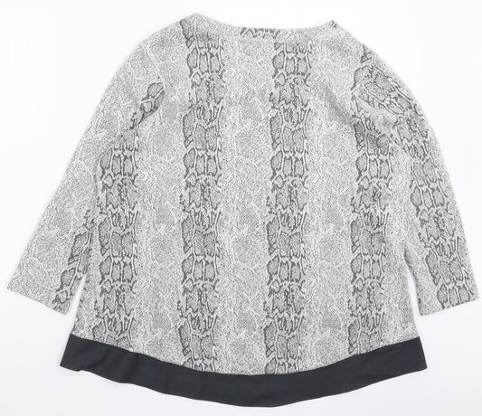 Active Womens Grey Animal Print Pullover Jumper Size 2XL