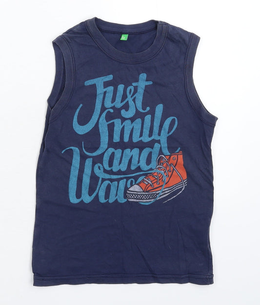 United Colors of Benetton Boys Blue Basic Tank Size 7 Years