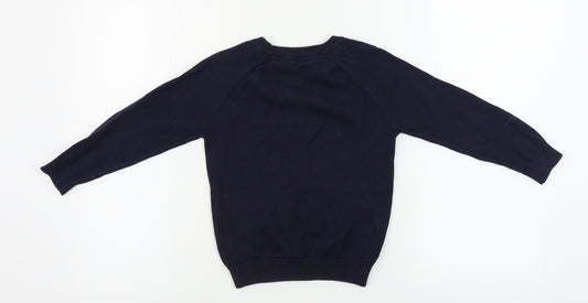 Primark Boys Blue Pullover Jumper Size 5-6 Years