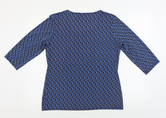 CMD Womens Blue Basic Blouse Size 16