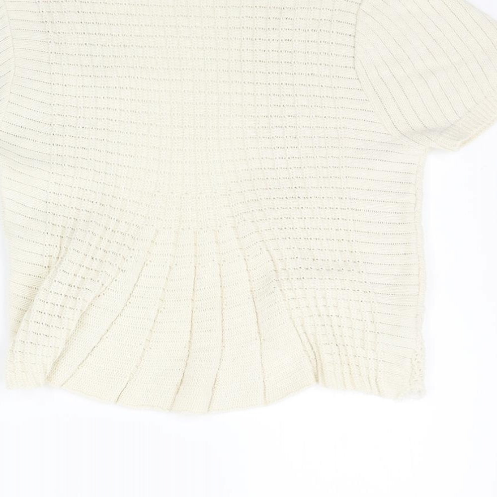 Womens UK Size M GLIMPSE DESIGN Beige Cardigan Jumper