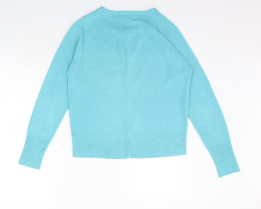 //text Womens Blue Cardigan Jumper Size L