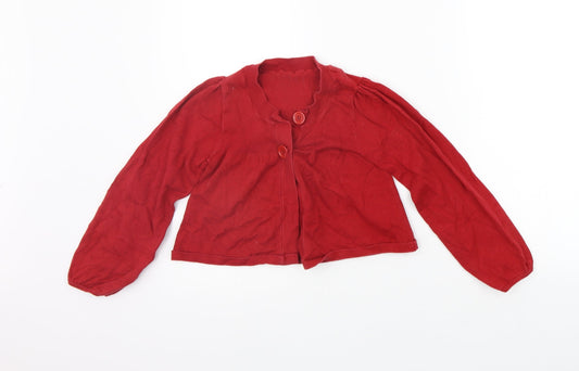 Additional front view of Adams Kids girls’ red cardigan jumper, size 8, years