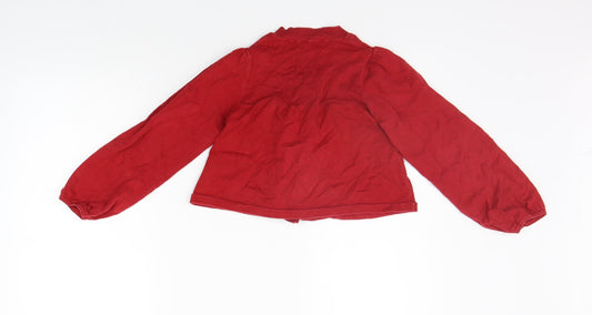 Adams Kids Girls Red Cardigan Jumper Size 8 Years