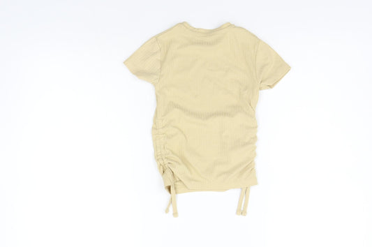 George Girls Beige Basic T-Shirt Size 5-6 Years