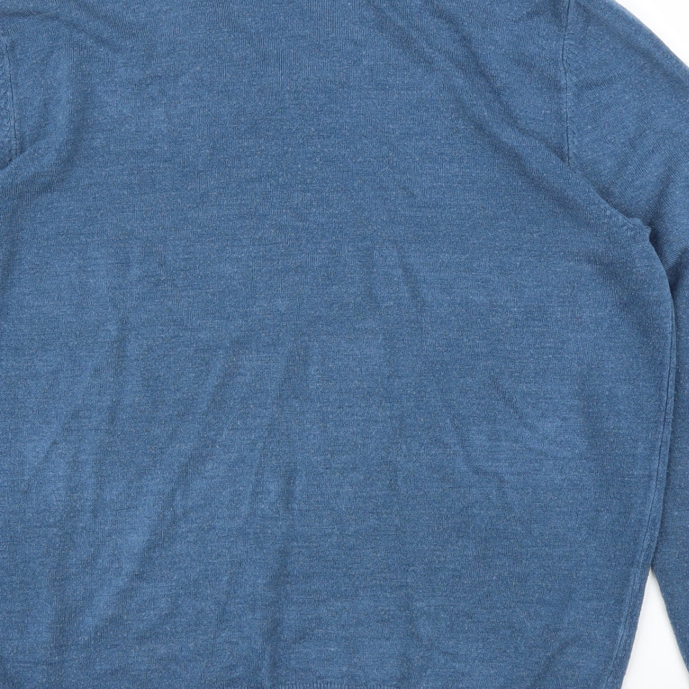 M&S Mens Blue Pullover Jumper Size XL